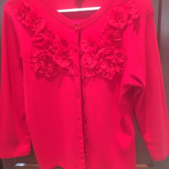 Rafaella Sweaters - Rafaela red cardigan cotton sweater Rafaella Sweaters - Rafaela red cardigan cotton sweater